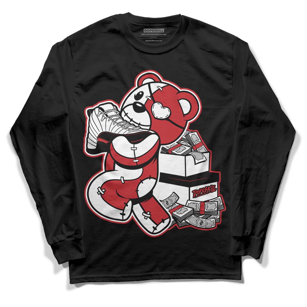 Jordan 12 “Red Taxi” DopeSkill Long Sleeve T-Shirt Bear Steals Sneaker Graphic Streetwear - Black