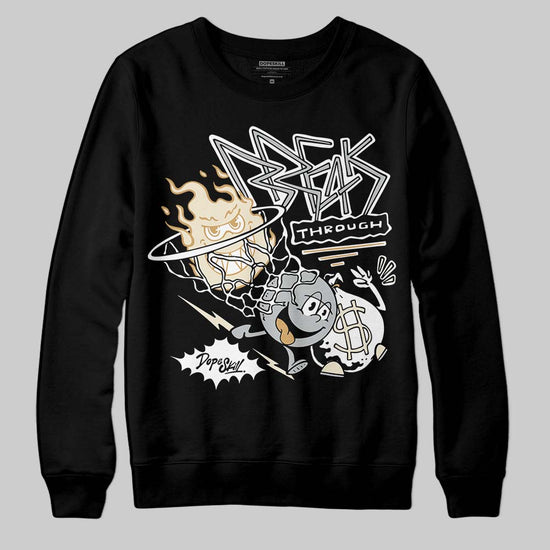 Jordan 5 Retro Reverse Metallic DopeSkill Sweatshirt Break Through Graphic Streetwear - Black