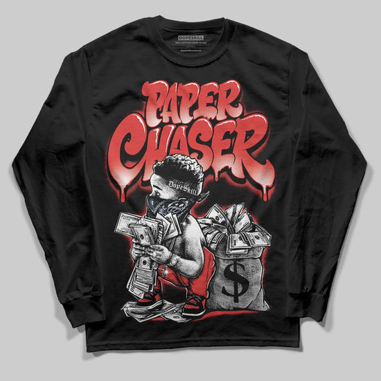 Jordan 6 “Reverse Infrared” DopeSkill Long Sleeve T-Shirt Paper Chaser Boy Graphic Streetwear - Black