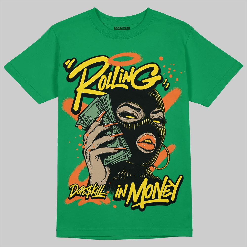 Green Sneakers DopeSkill T-Shirt Rolling in Money Graphic Streetwear - Irish Green
