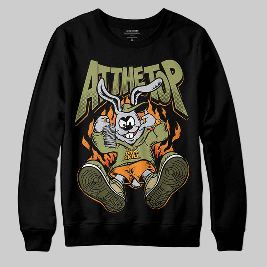Olive Sneakers DopeSkill Sweatshirt At The Top Graphic Streetwear - Black