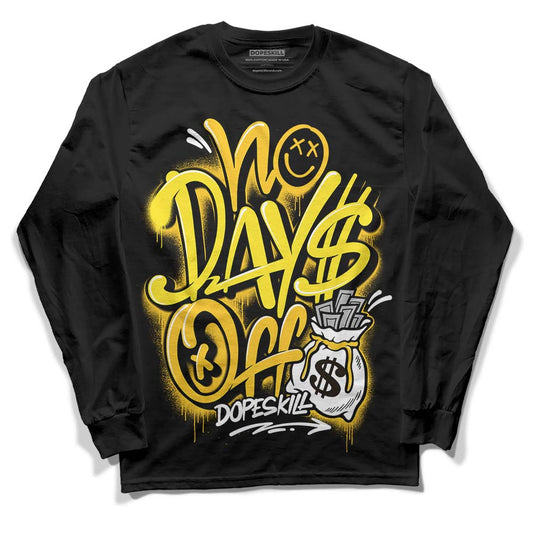 Jordan 4 Retro “Vivid Sulfur” DopeSkill Long Sleeve T-Shirt No Days Off Graphic Streetwear - Black