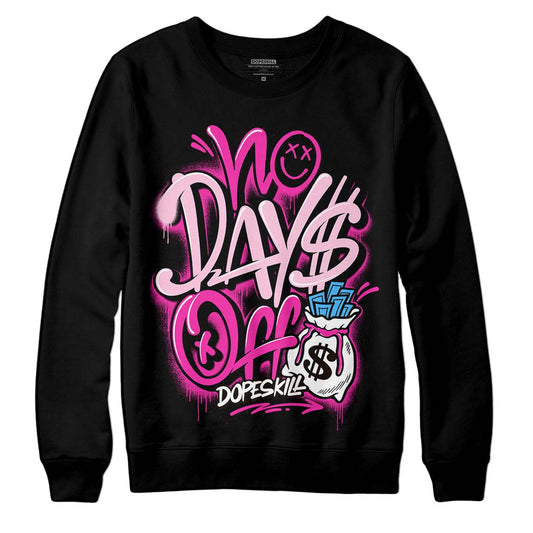 Pink Sneakers DopeSkill Sweatshirt No Days Off Graphic Streetwear - Black