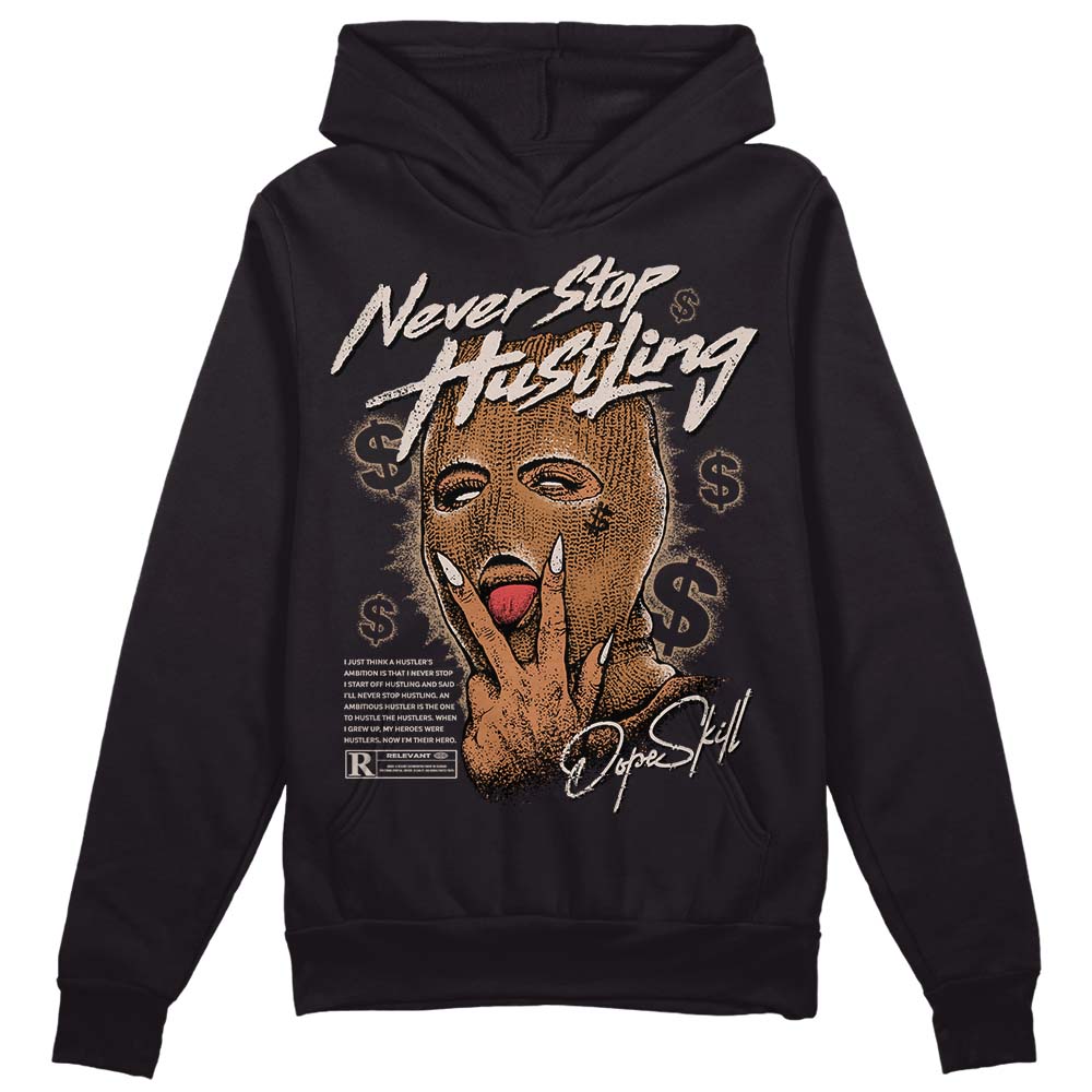 Jordan 3 Retro Palomino DopeSkill Hoodie Sweatshirt Never Stop Hustling Graphic Streetwear - Black