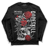 Jordan 12 “Red Taxi” DopeSkill Long Sleeve T-Shirt Side Hustle Graphic Streetwear - Black