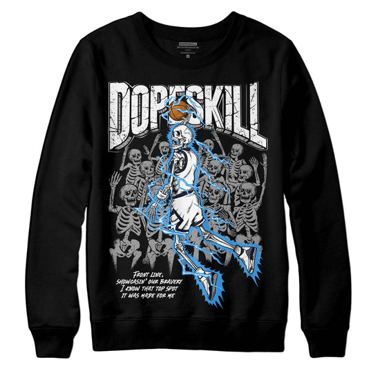 Jordan 3 "Midnight Navy" DopeSkill Sweatshirt Thunder Dunk Graphic Streetwear - Black 