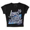 Jordan Spiz’ike Low “White/Obsidian” DopeSkill Women's Crop Top LOVE Graphic Streetwear - Black