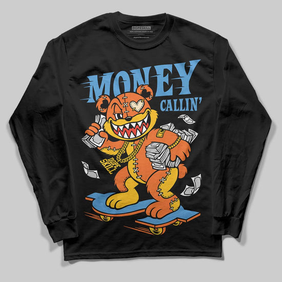 Orange, Black and White Sneakers DopeSkill Long Sleeve T-Shirt Money Callin' Graphic Streetwear - Black