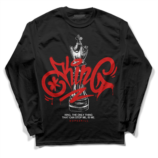 Jordan 1 Retro Low "Black Toe" DopeSkill Long Sleeve T-Shirt King Chess Graphic Streetwear - Black 