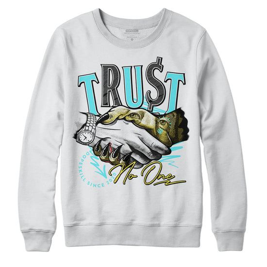 Jordan 5 Aqua DopeSkill Sweatshirt Trust No One Graphic Streetwear - White