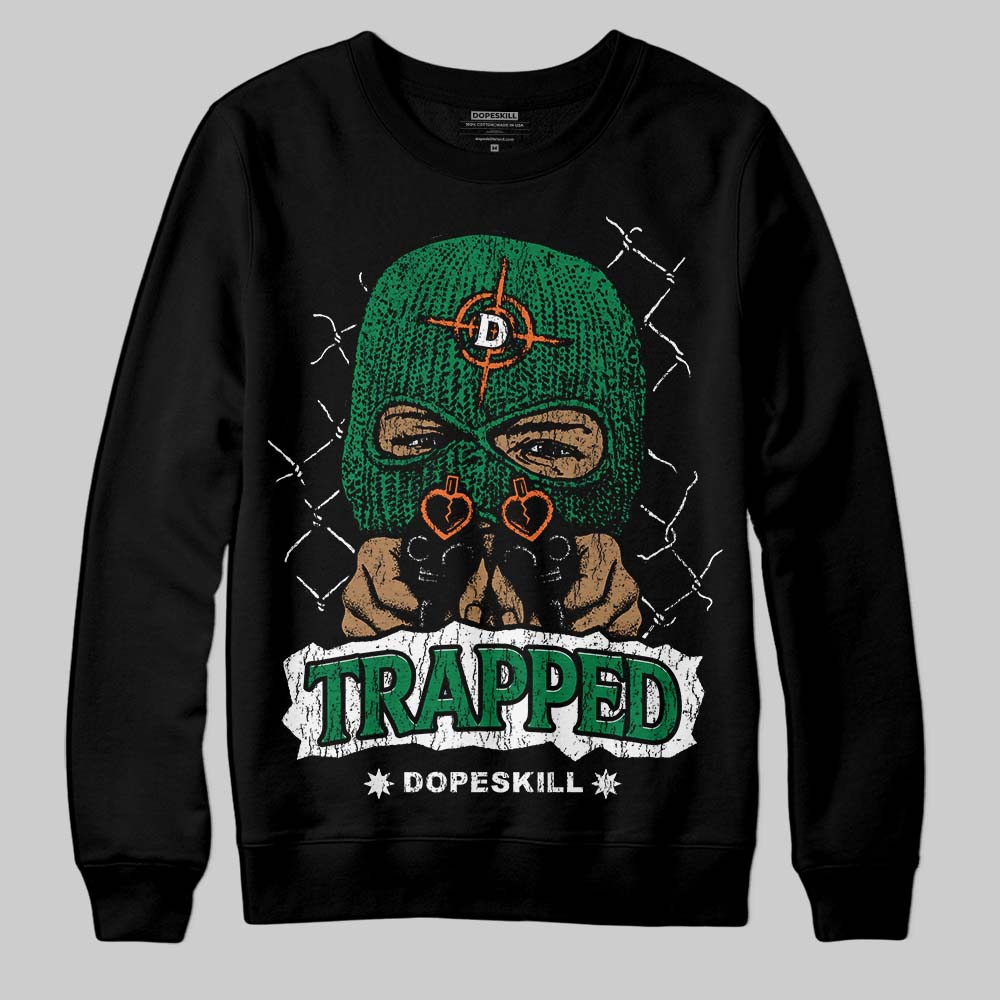 Green Sneakers DopeSkill Sweatshirt New Trapped Graphic Streetwear - Black