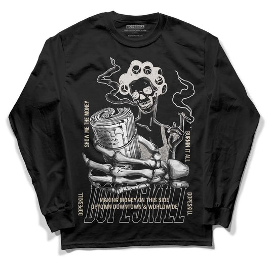 Jordan 5 SE “Sail” DopeSkill Long Sleeve T-Shirt Show Me The Money Graphic Streetwear - Black