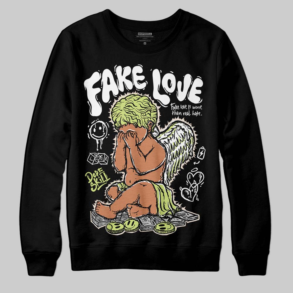 Jordan 5 “Luminous Green” DopeSkill Sweatshirt False Love Graphic Streetwear - black