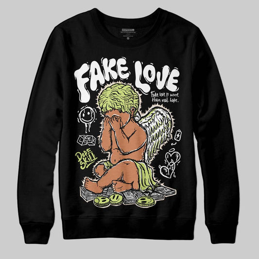 Jordan 5 “Luminous Green” DopeSkill Sweatshirt False Love Graphic Streetwear - black