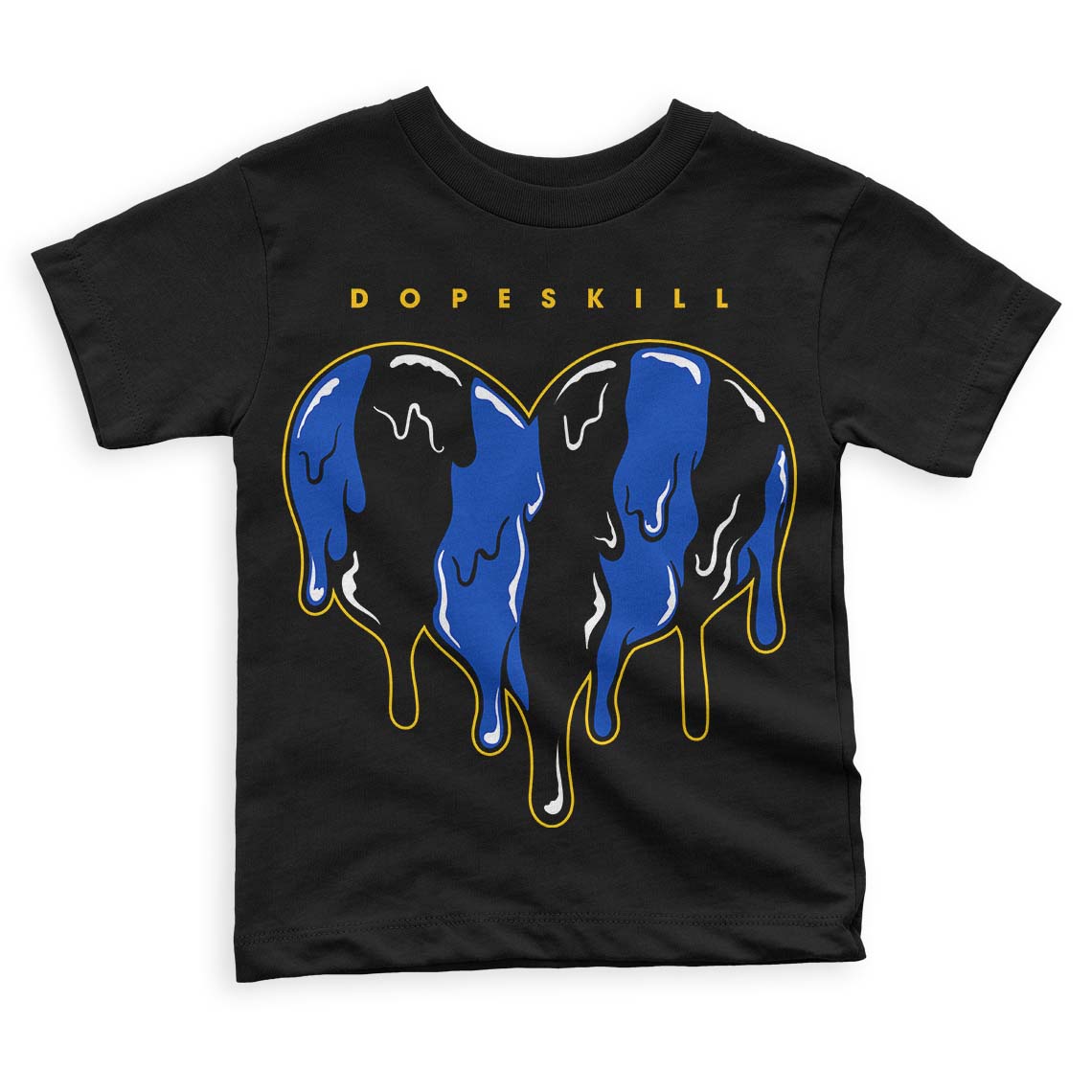 Jordan 14 “Laney” DopeSkill Toddler Kids T-shirt Slime Drip Heart Graphic Streetwear - Black