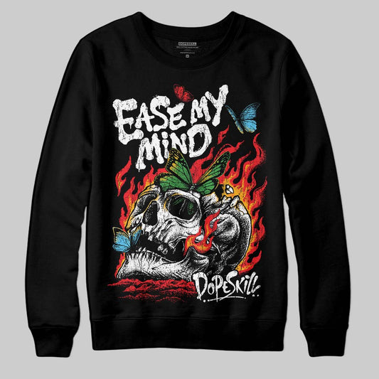 Red Sneakers DopeSkill Sweatshirt Ease My Mind Graphic Streetwear - black