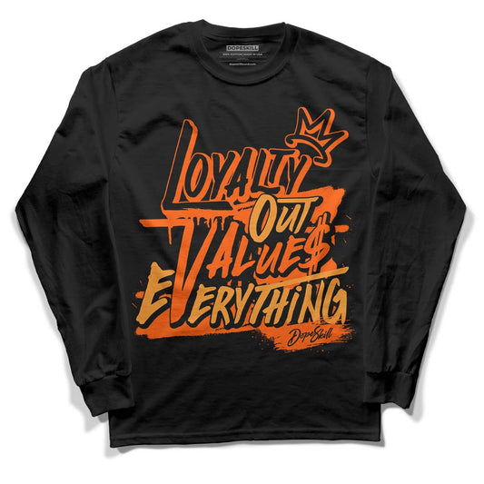 Jordan 12 Retro Brilliant Orange DopeSkill Long Sleeve T-Shirt LOVE Graphic Streetwear - Black