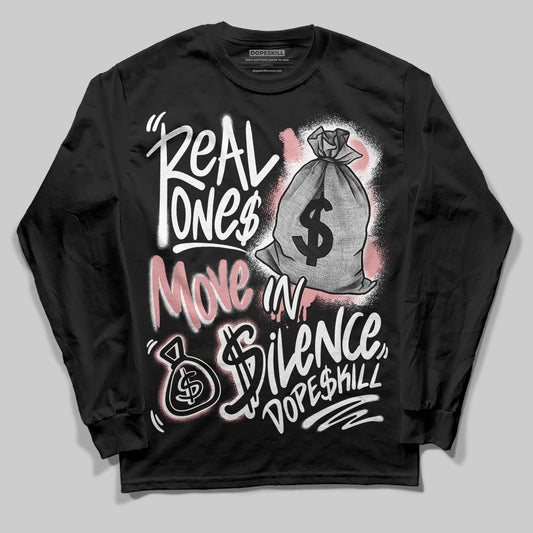 Harris Tweed x Wmns Dunk Low 'Black Phantom' DopeSkill Long Sleeve T-Shirt Real Ones Move In Silence Graphic Streetwear - Black
