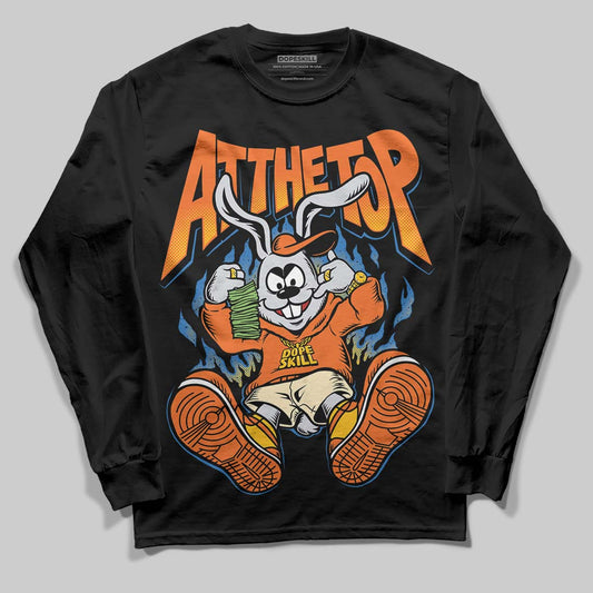 Orange, Black and White Sneakers DopeSkill Long Sleeve T-Shirt At The Top Graphic Streetwear - black