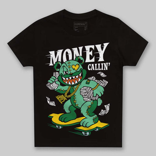 Green Sneakers DopeSkill Toddler Kids T-shirt Money Callin' Graphic Streetwear - Black