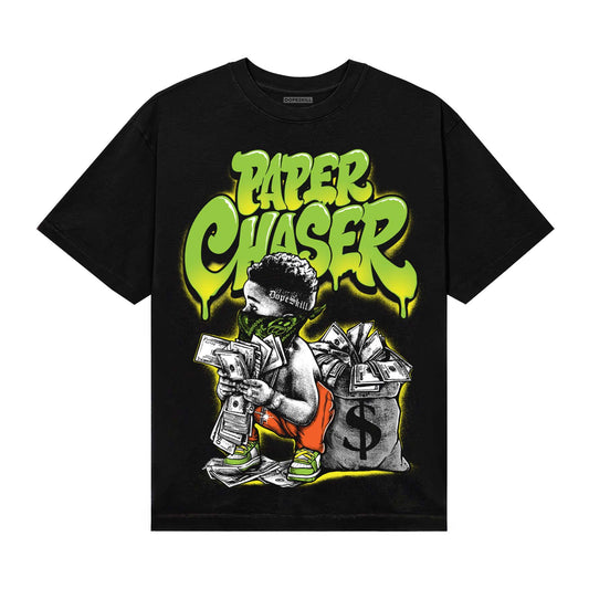 Neon Green Sneakers DopeSkill T-Shirt Paper Chaser Boy Graphic Streetwear - Black