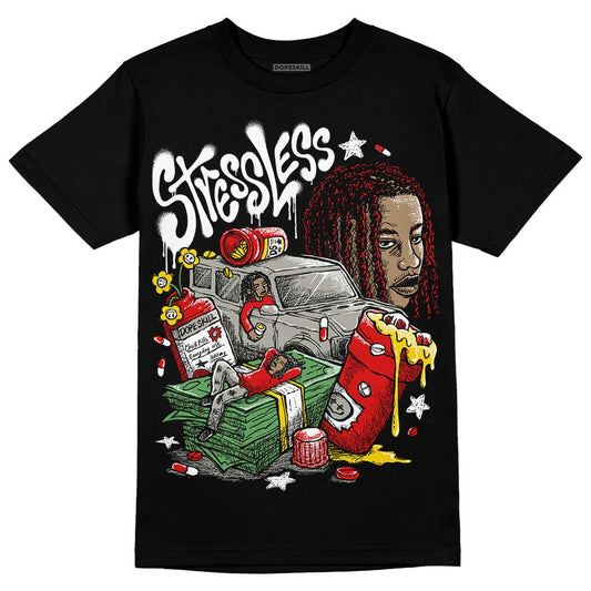 Jordan 3 Retro Fire Red DopeSkill T-Shirt Stressless Graphic Streetwear - Black