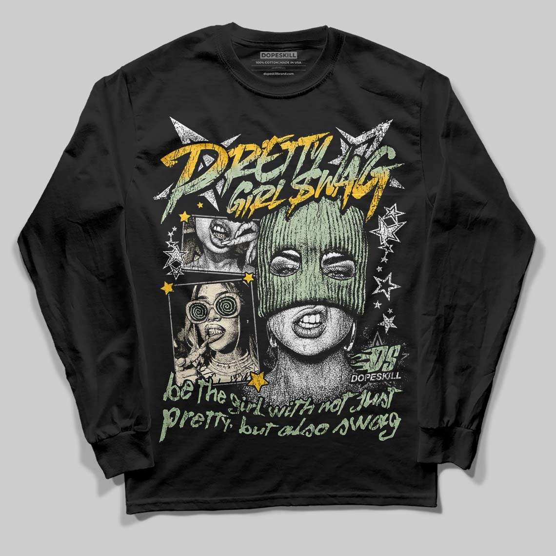 Jordan 4 WMNS “Seafoam” (2025) DopeSkill Long Sleeve T-Shirt Pretty Girl Swag Graphic Streetwear - Black