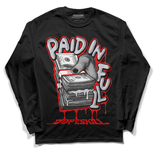 Jordan 2 Retro "Black Cement" DopeSkill Long Sleeve T-Shirt Paid In Full Graphic Streetwear - Black