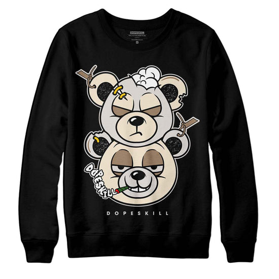 Jordan 5 SE “Sail” DopeSkill Sweatshirt New Double Bear Graphic Streetwear - Black