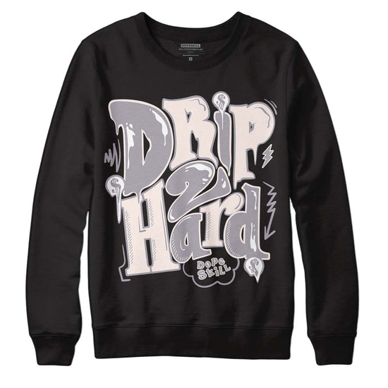 Jordan 2 Cement Grey DopeSkill Sweatshirt Drip Too Hard Graphic Streetwear - Black