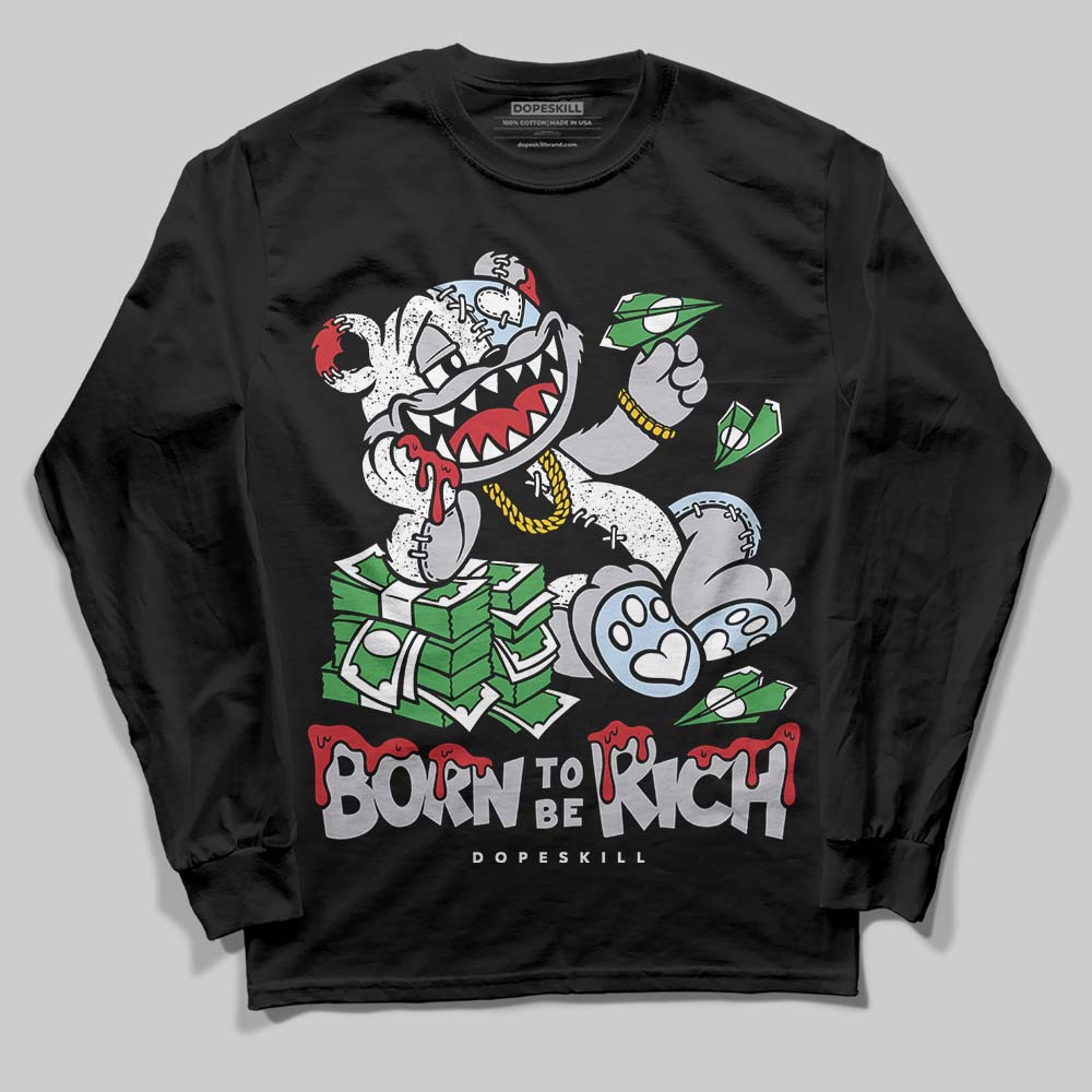 Jordan 5 Retro OG Black Metallic Reimagined DopeSkill Long Sleeve T-Shirt Born To Be Rich Graphic Streetwear - Black