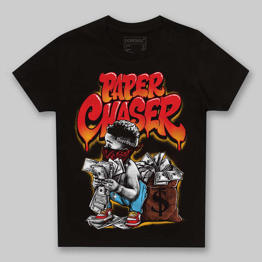 Red Sneakers DopeSkill Toddler Kids T-shirt Paper Chaser Boy Graphic Streetwear - Black