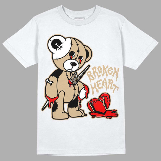 TAN Sneakers DopeSkill T-Shirt Broken Heart Graphic Streetwear - White