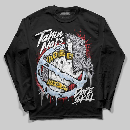 Jordan 5 Retro OG Black Metallic Reimagined DopeSkill Long Sleeve T-Shirt Takin No L's Graphic Streetwear - Black