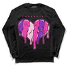 Pink Sneakers DopeSkill Long Sleeve T-Shirt Slime Drip Heart Graphic Streetwear - Black