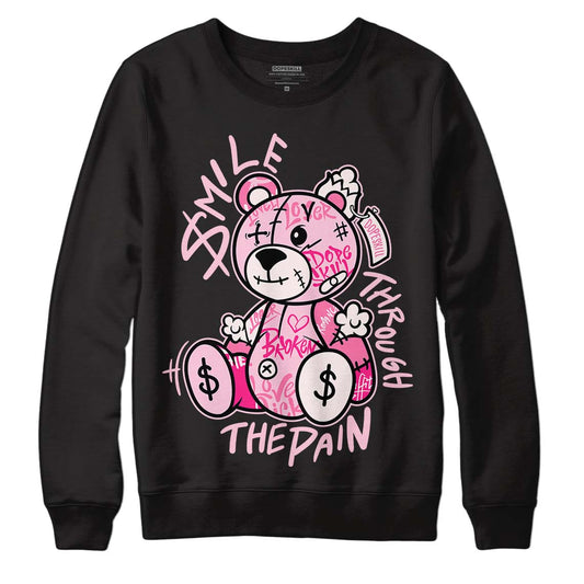 Dunk Low LX Pink Foam DopeSkill Sweatshirt Smile Through The Pain Graphic Streetwear - Black