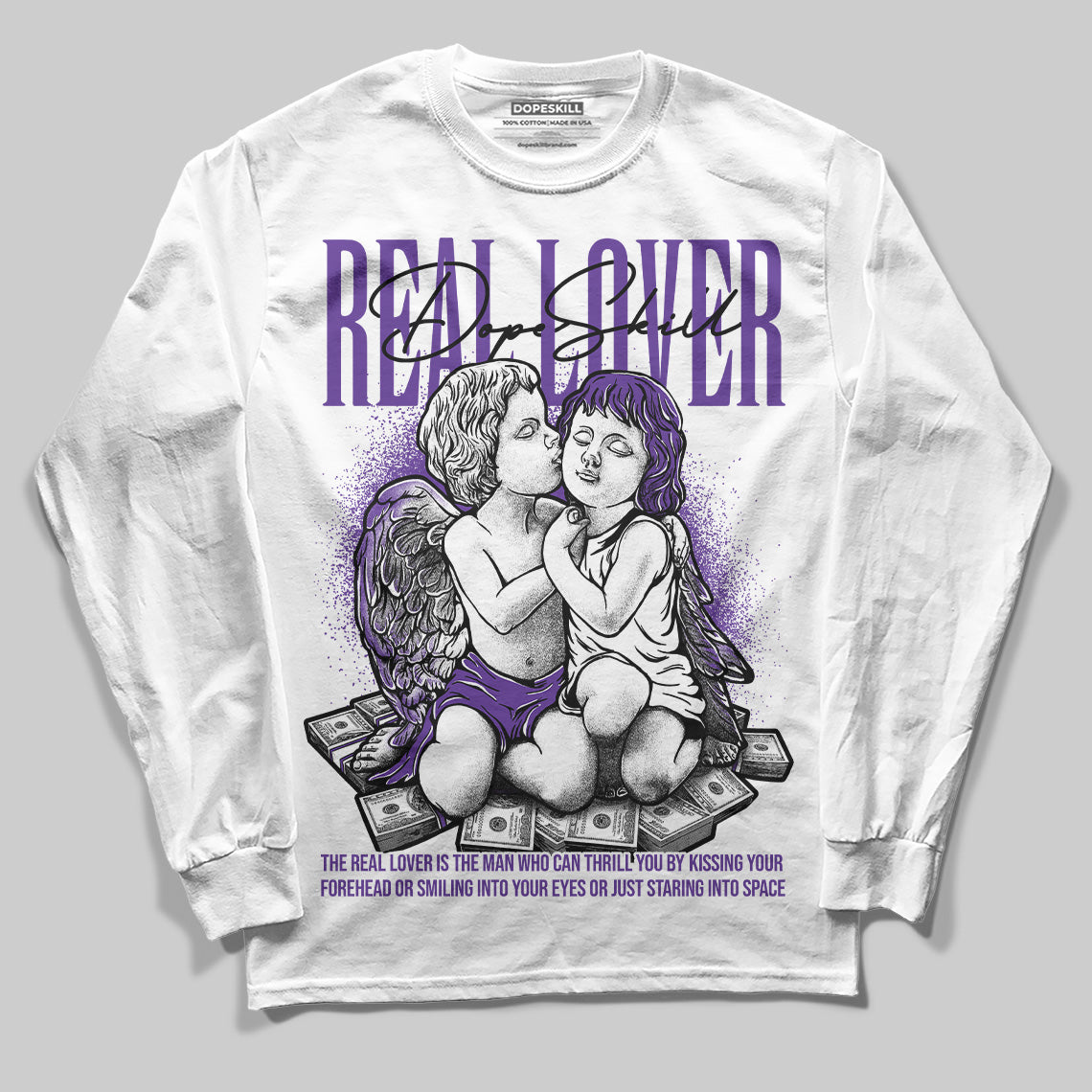 Purple Sneakers DopeSkill Long Sleeve T-Shirt Real Lover Graphic Streetwear - WHite