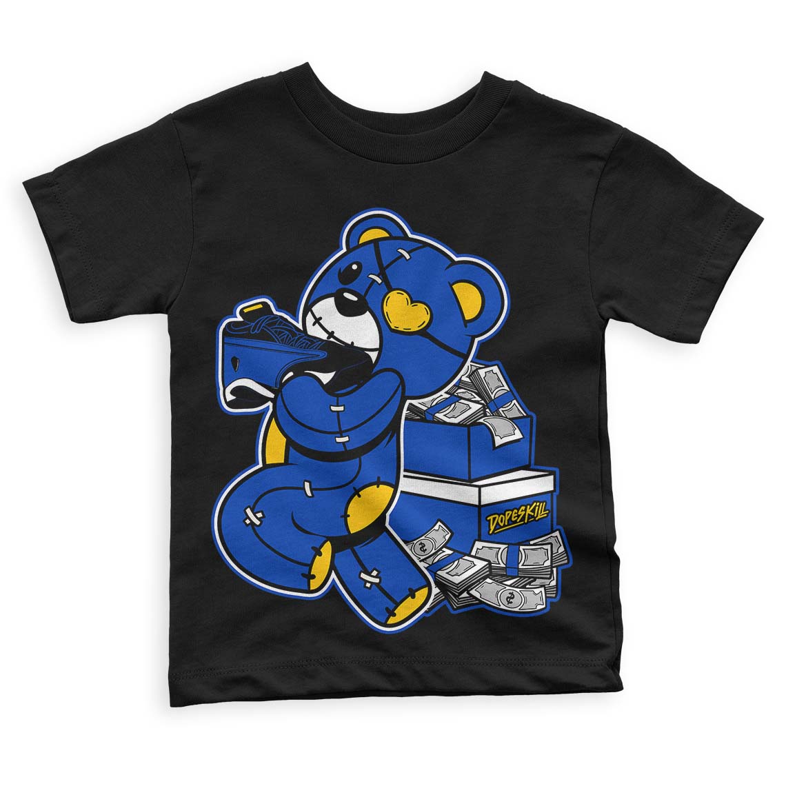 Jordan 14 “Laney” DopeSkill Toddler Kids T-shirt Bear Steals Sneaker Graphic Streetwear - Black