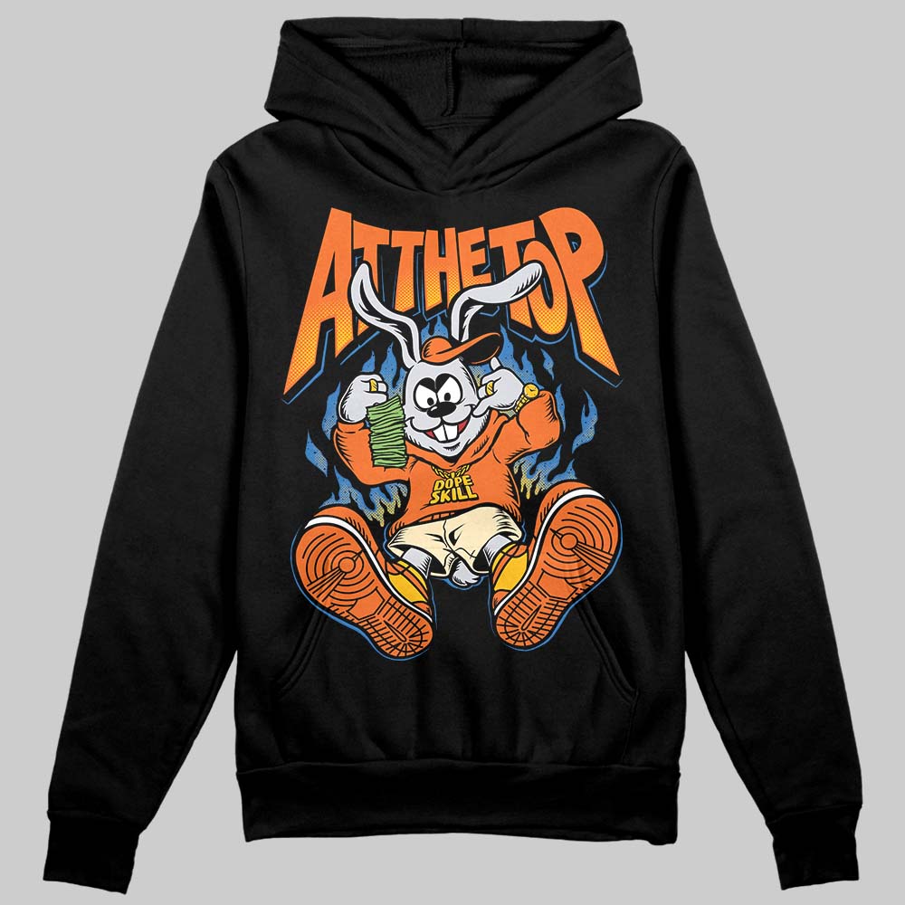 Orange, Black and White Sneakers DopeSkill Hoodie Sweatshirt At The Top Graphic Streetwear - black
