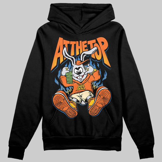 Orange, Black and White Sneakers DopeSkill Hoodie Sweatshirt At The Top Graphic Streetwear - black