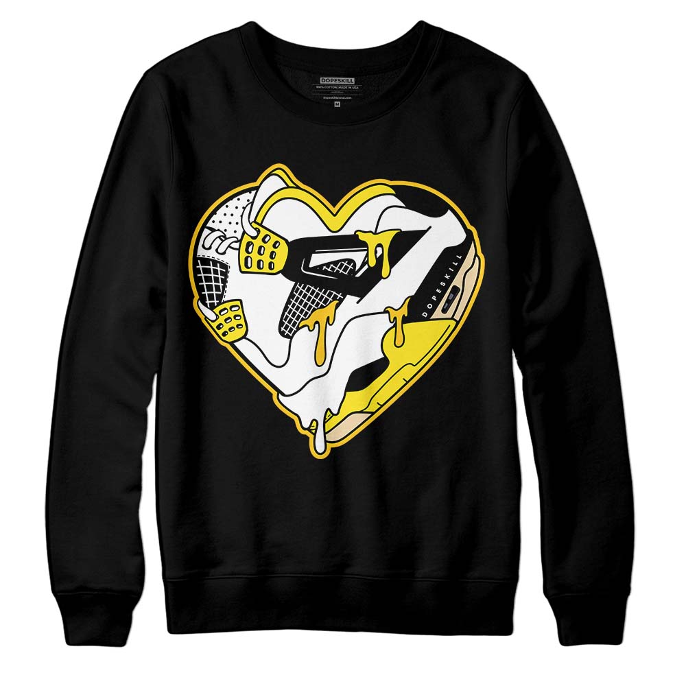 Jordan 4 Retro “Vivid Sulfur” DopeSkill Sweatshirt Heart Jordan 4 Graphic Streetwear - Black 