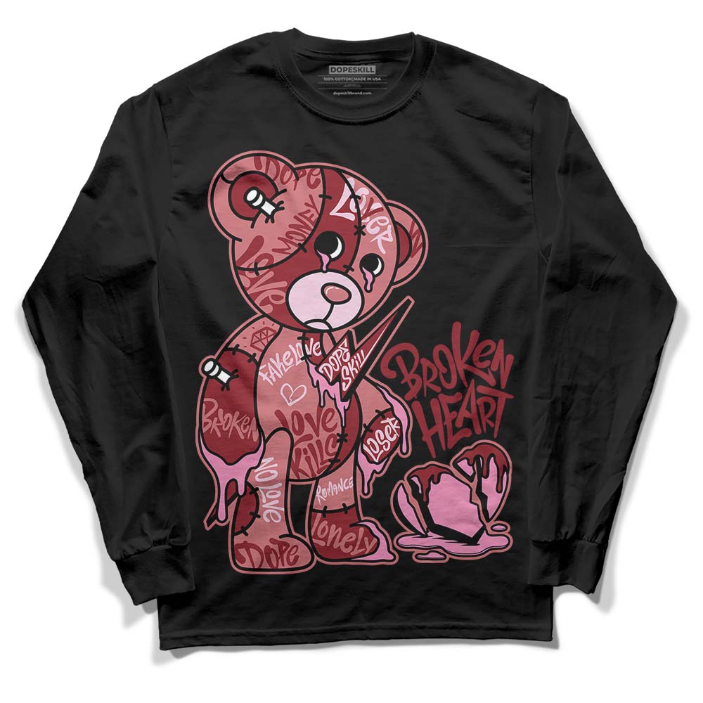 Valentine's Day Collection DopeSkill Long Sleeve T-Shirt Broken Heart Graphic Streetwear - Black