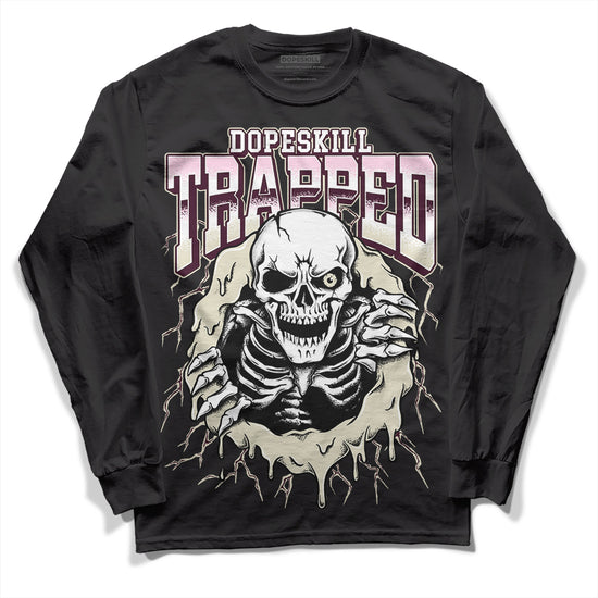 Dunk Low Night Maroon and Medium Soft Pink DopeSkill Long Sleeve T-Shirt Trapped Halloween Graphic Streetwear - Black