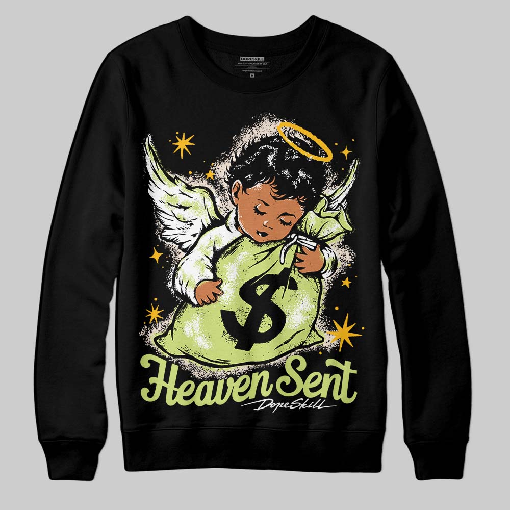 Jordan 5 “Luminous Green” DopeSkill Sweatshirt Heaven Sent Graphic Streetwear - Black