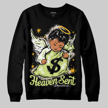 Jordan 5 “Luminous Green” DopeSkill Sweatshirt Heaven Sent Graphic Streetwear - Black