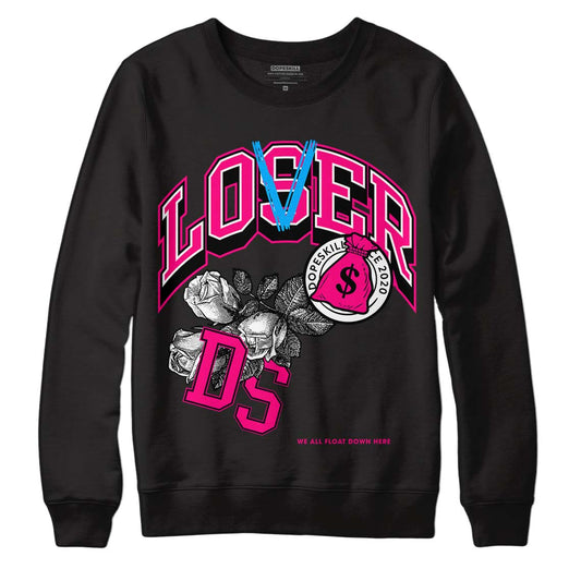 Jordan 1 Low GS “Fierce Pink” Dopeskill Sweatshirt Loser Lover Graphic Streetwear - Black