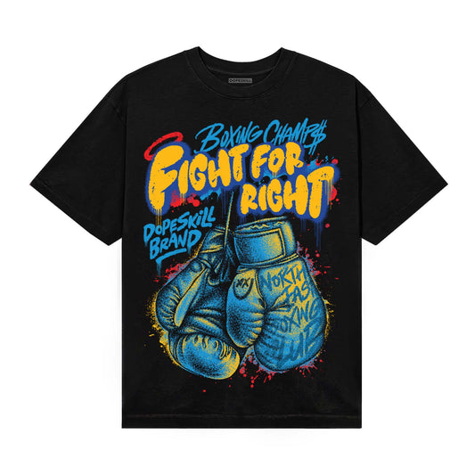 Royal Blue Sneakers DopeSkill T-Shirt Fight For Right Graphic Streetwear - Black