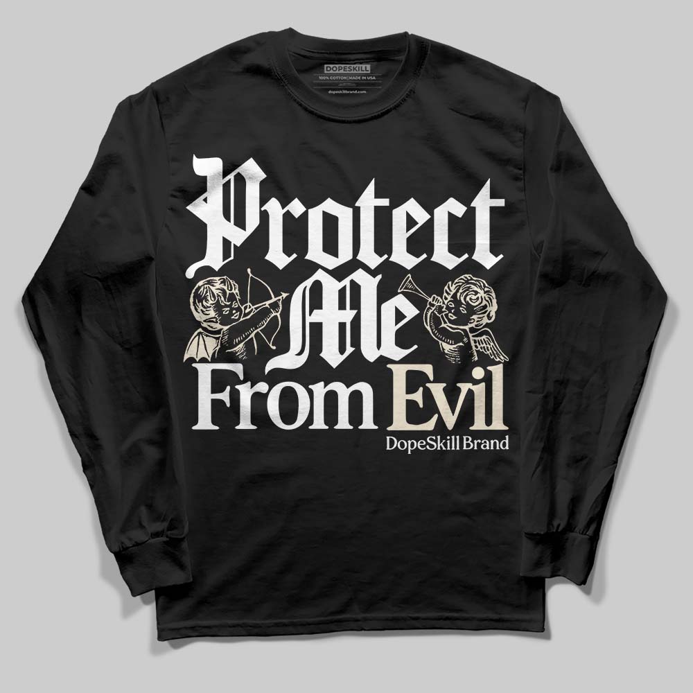 Jordan 5 Retro Reverse Metallic DopeSkill Long Sleeve T-Shirt Protect Me From Evil Graphic Streetwear - Black