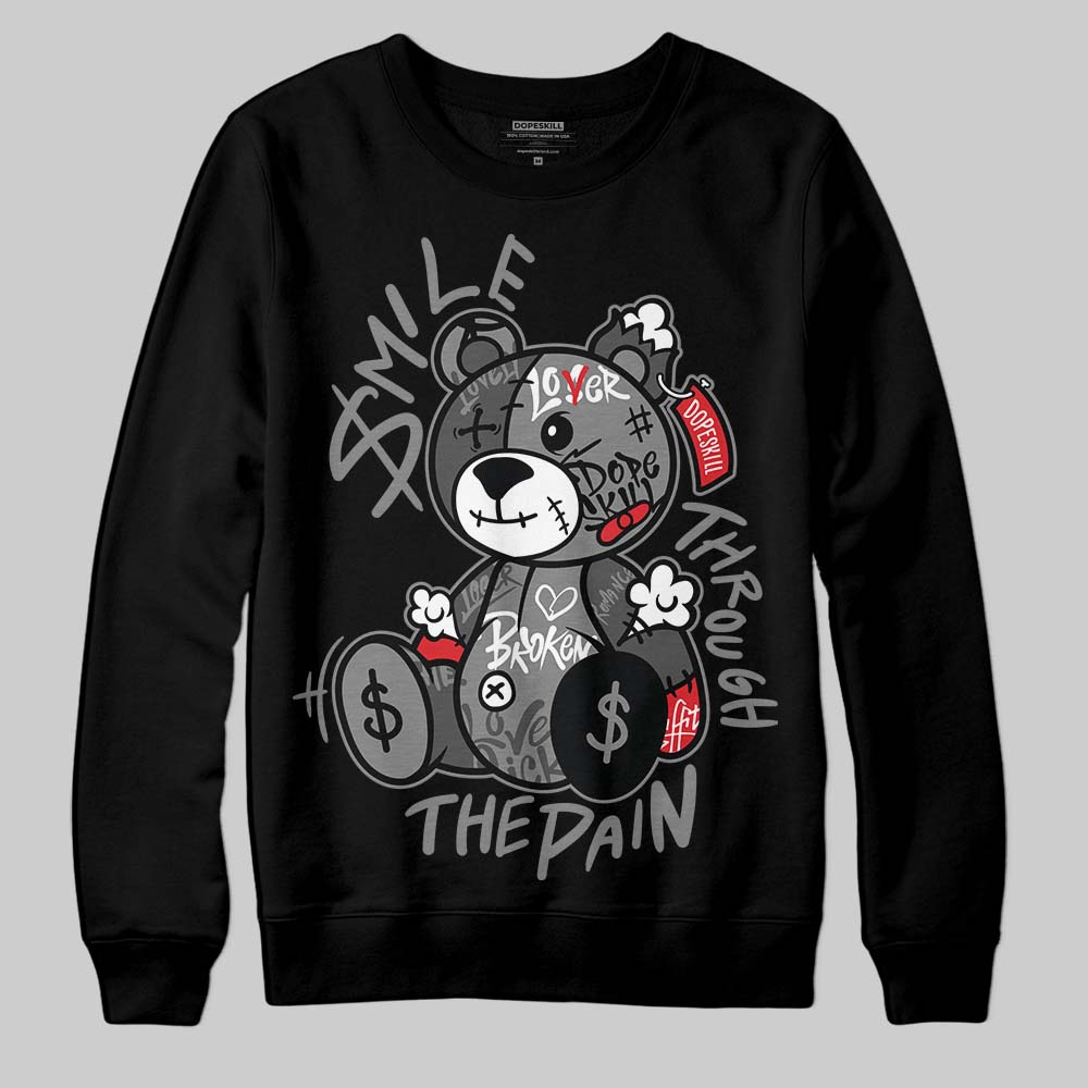 Jordan 10 Retro Shadow (2025) DopeSkill Sweatshirt Smile Through The Pain Graphic Streetwear - Black