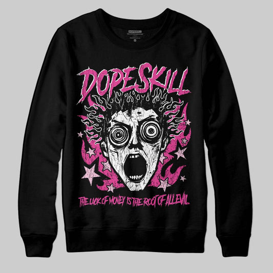 Pink Sneakers DopeSkill Sweatshirt Root of Evil Graphic Streetwear - Black